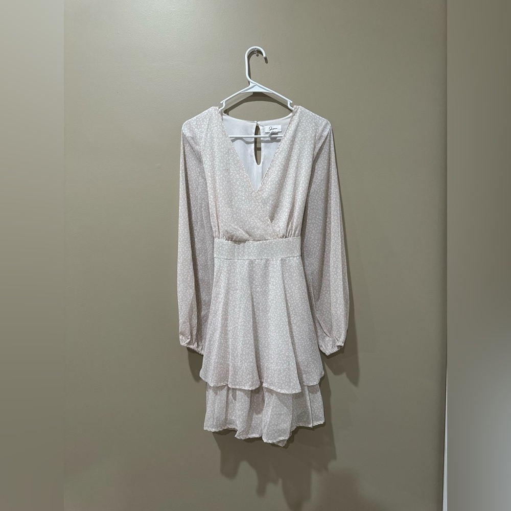 Light Cream Color Fit and Flare Dress